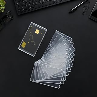 12-Pack Waterproof PVC Card Holder Sleeve for ID, Credit, Insurance, Social Security & Travel Protection - Flexible Transparent Design, Moisture & Dust Guard