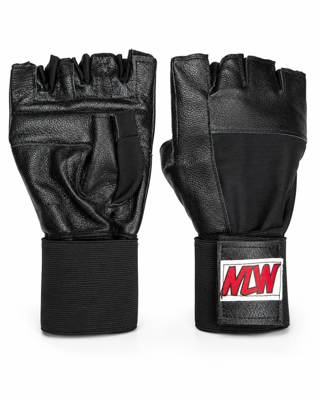 NLW Weightlifting Gloves with Wrist Wrap Support, Black | Better Grip, Palm Protection, Adjustable Velcro Strap, Fingerless Design, Multi-Activity Use-image-36