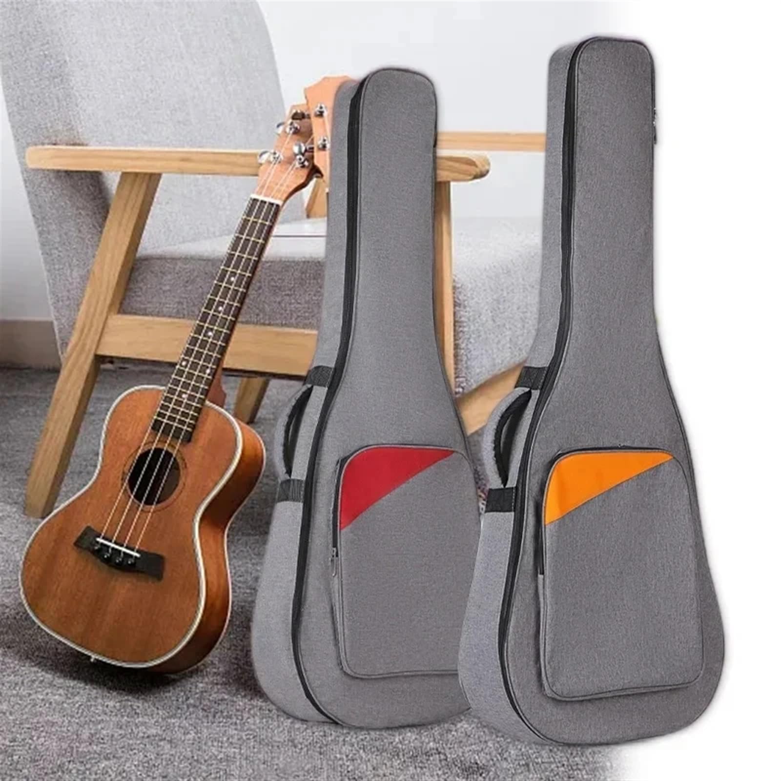 Custodia per Chitarra Zaino for Chitarra Custodia Protettiva for mandolino Impermeabile Doppia Tracolla Chitarra Acustica Classica Custodia Imbottita Spessa(Gray)