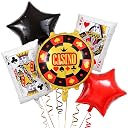 Casino Theme Foil Balloon Set-5Pcs | Playing Card Balloons for Poker Party, Vegas,Diwali Party,Games & Cards Night Party Decoration| Casinos Chip, Star, King & Queen Card Balloons gallery image