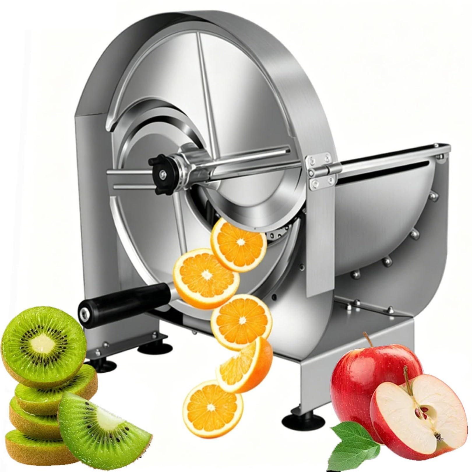 Cortador manual de frutas y verduras, grosor ajustable de 0 a 12 mm, acero inoxidable para limón, patata, tomate, hogar, restaurante