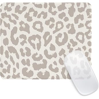 Mouse pad square cut gray leopard mouse pad for office and home mouse pad with motif waterproof mouse pad non-slip rubber base computer mouse pads for wireless mouse