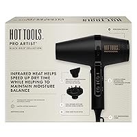 Vista 7 de HOT Tools Pro Artist Black Gold Infrared Ionic Salon Dryer Secado rápido, peinado y resultados suaves (negro)