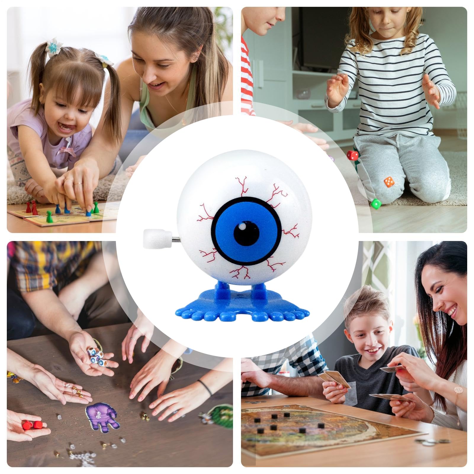 Wind Up Jumping Eyeball Toy - Creepy Clockwork Halloween Prop, Novelty Toy For Kids, Desktop Decoration