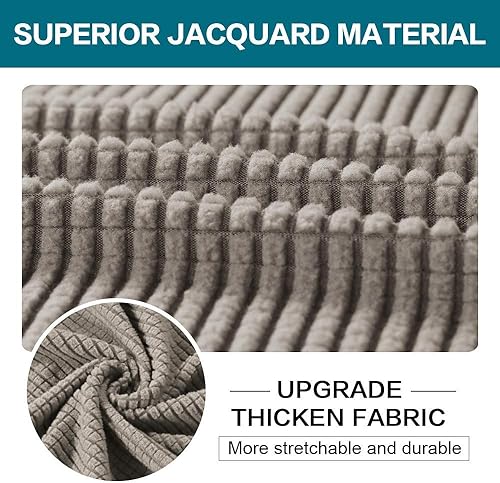 Miniatura 4 de Turquoize Funda de sofá gris pardo para sofá de 3 plazas, funda de sofá biplaza para sofá de 2 plazas