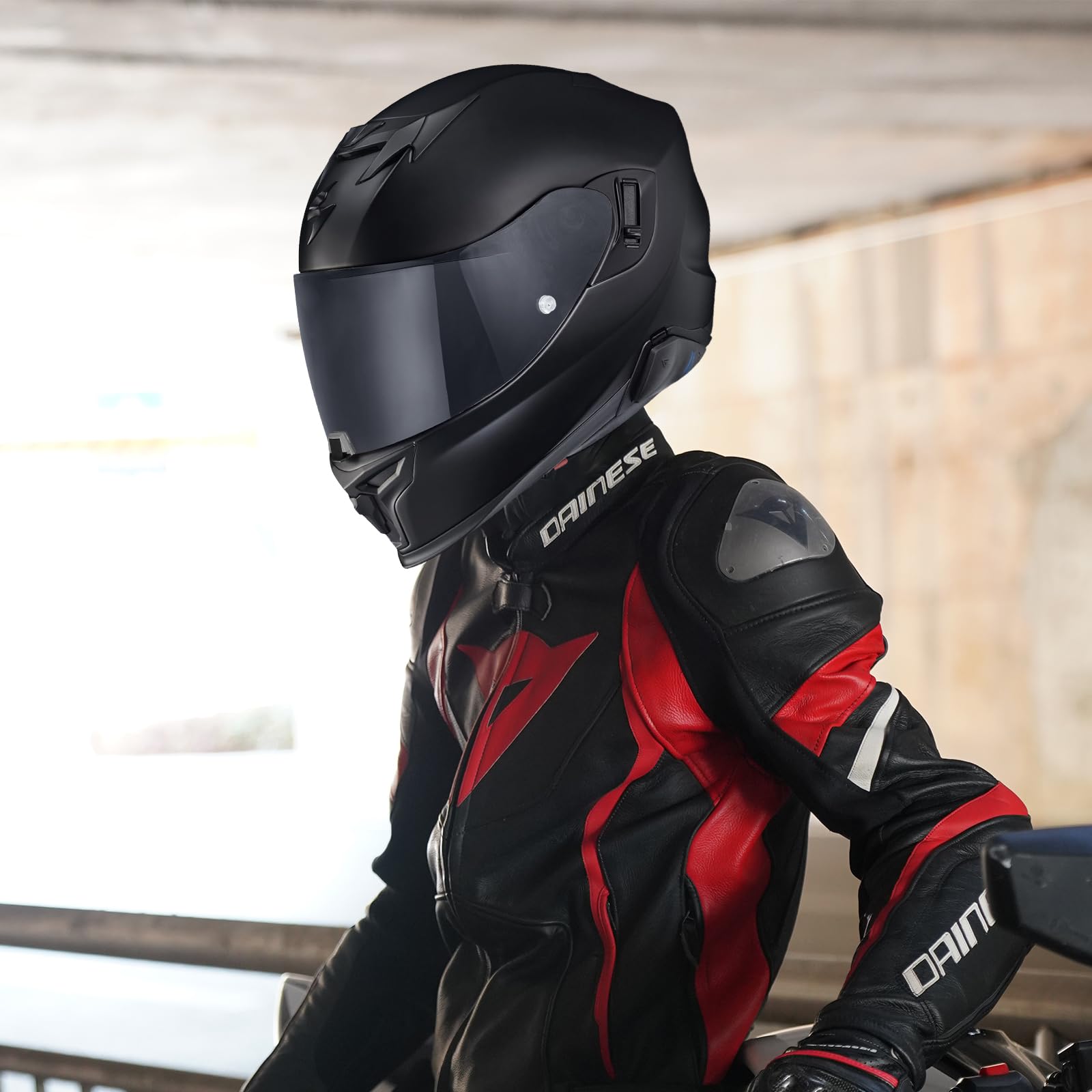 VCOROS T520 Helmet Shield Visor for ST1400/R1 - T520 Full Face Shield Helmet Visor Accessories for T520 ST1400 R1 (Black)