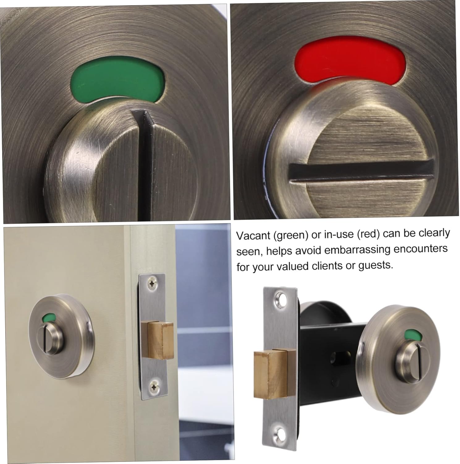 Door Handles,Kitchen Door knobs,Bathroom Indicator Lock Vacant Occupied Bathroom Lock Occupied Deadbolt Bronze Door Knob Commercial Door Handle