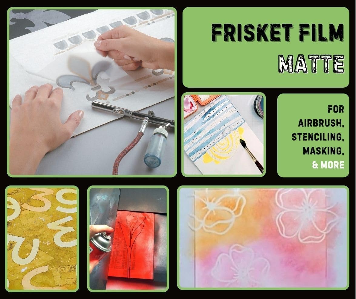 Grafix Frisket Film, Matte 16" x12 yds All Purpose Low Tack Self-Adhering Removeable Adhesive Film, for Airbrushing, Retouching, Stencils, Rubber Stamping, Watercolors, and Masking, Roll