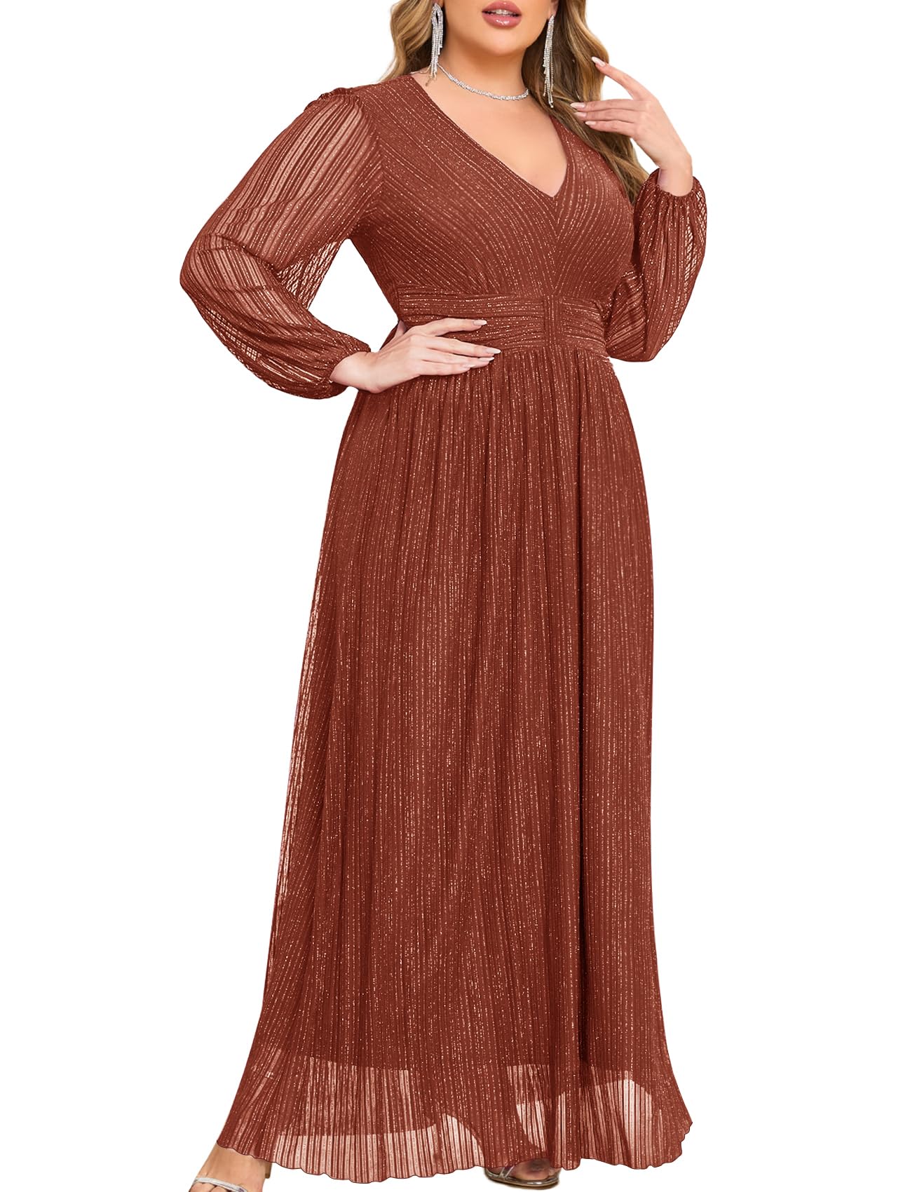 ZOMVA Plus Size Maxi Formal Dress