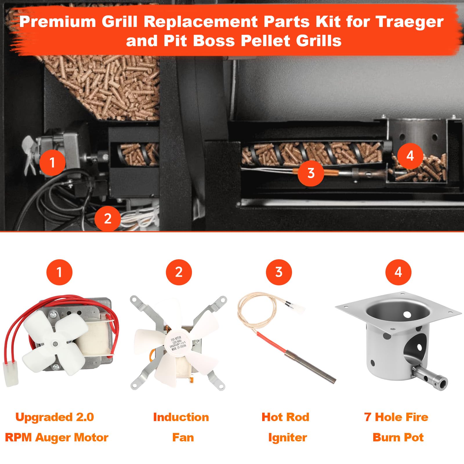 Replacement Induction Fan Part For Traeger Electric Wood