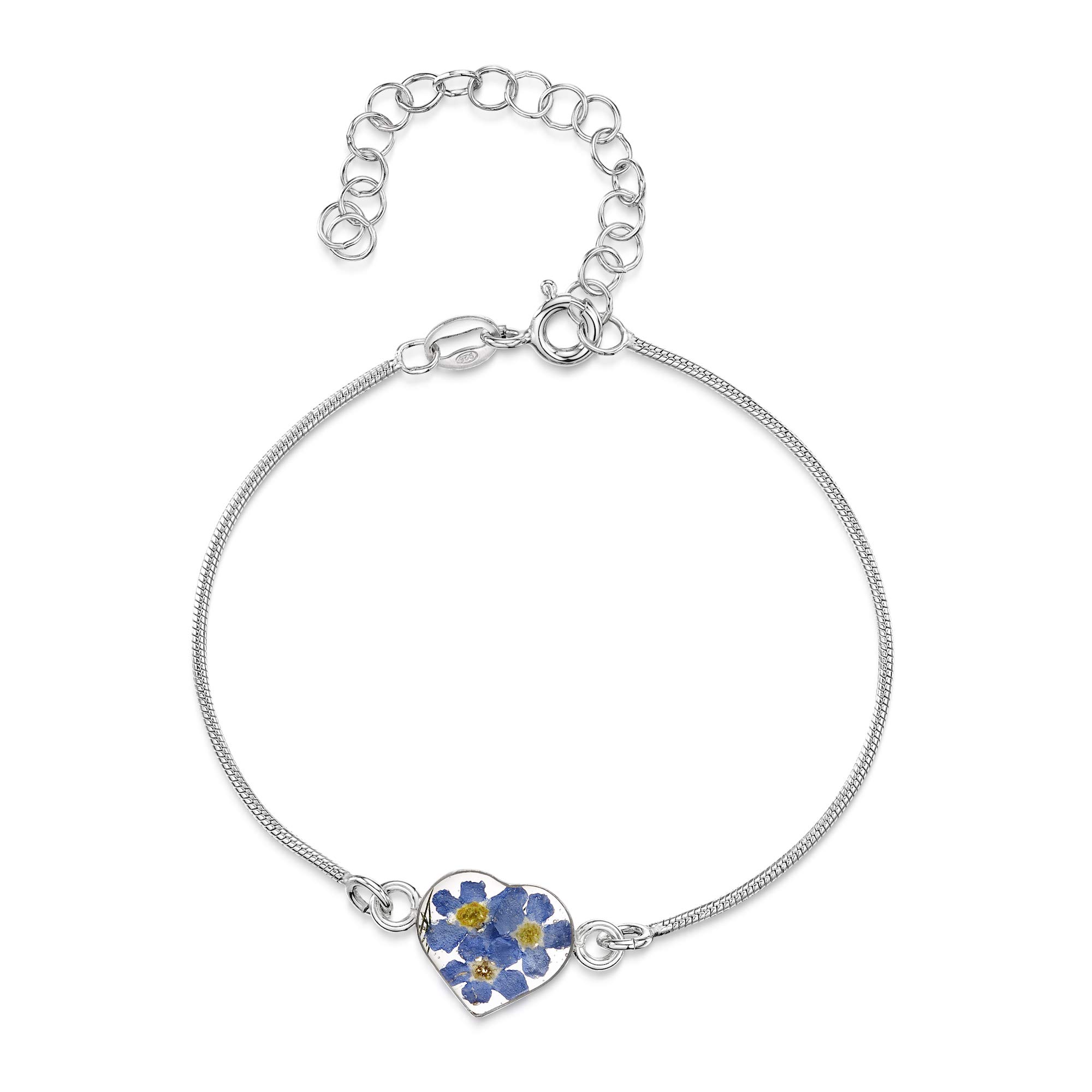 Shrieking Violet Bracciale In Argento Con Fiore Vero | Gioiello Artigianale Regolabile