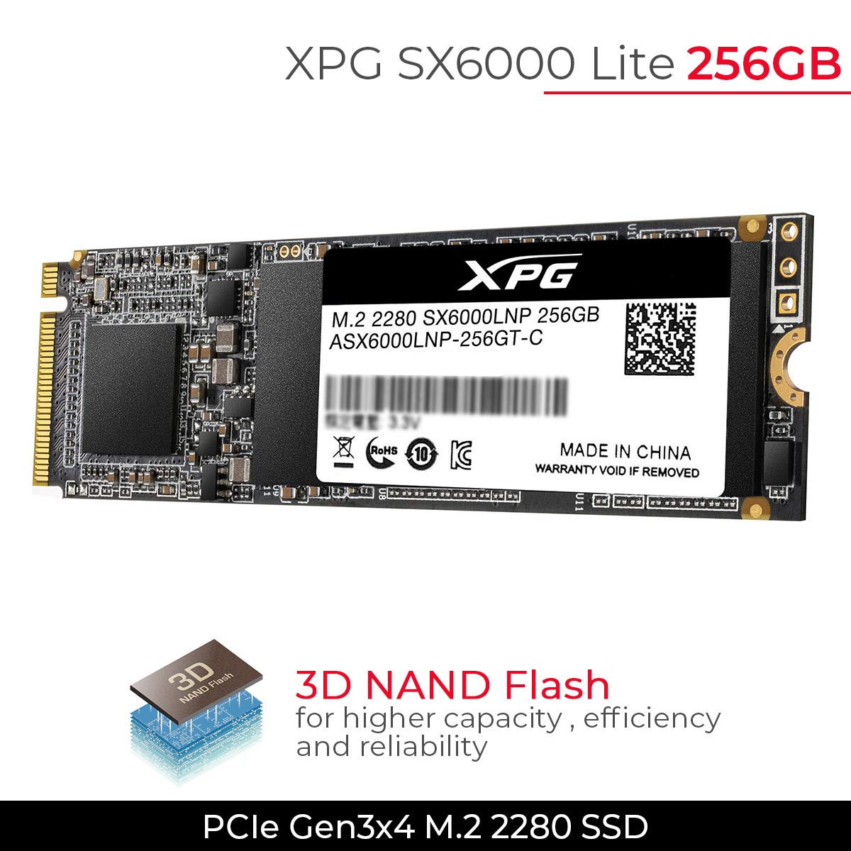 内蔵型SSD ADAT XPG SX6000NP Lite 1TB M.2 SSD SSD Adata Xpg Sx6000 Lite 256GB M2 NVME KaBuM