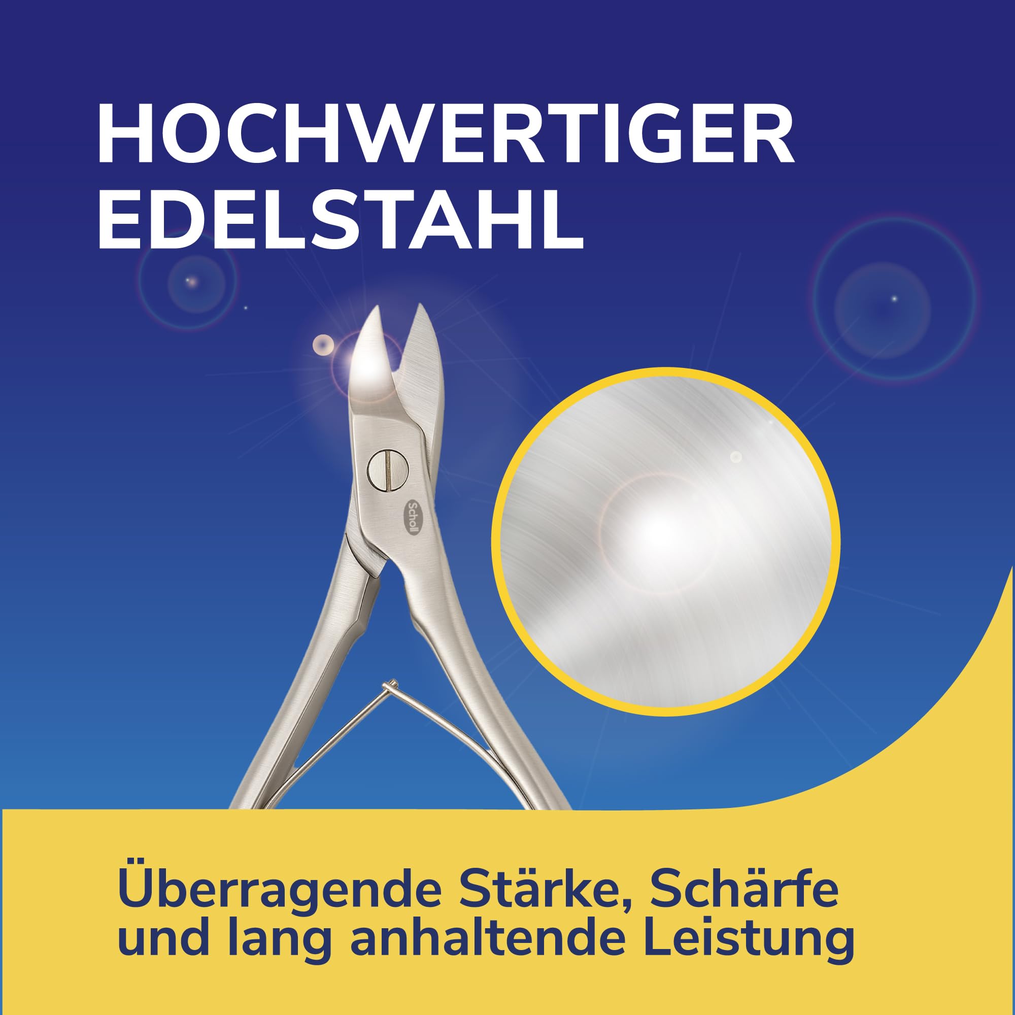 Dr. Scholl’s Fußnagelschere - Leistungsfähige Nagelschere &-knipser aus Edelstahl für dicke Nägel,Präzision beim Schneiden von Zehen- und Fingernägeln, Pediküre-Werkzeug mit doppelter Wirkung, 1 Stück