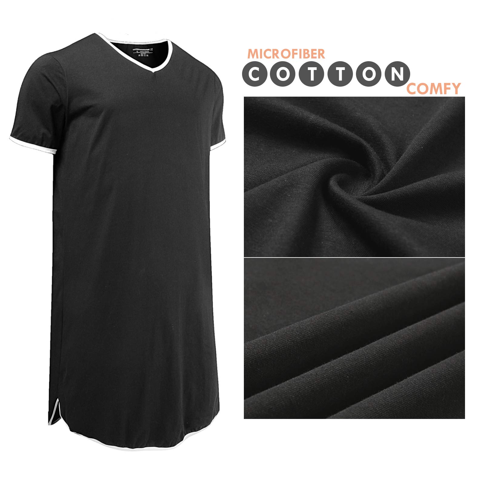 Chemise de nuit confortable en coton pour homme
