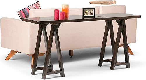 Miniatura 64 de SIMPLIHOME Sawhorse - Mesita de noche de madera maciza de 24 pulgadas de ancho, moderna, industrial, color gris envejecido, para sala de estar y