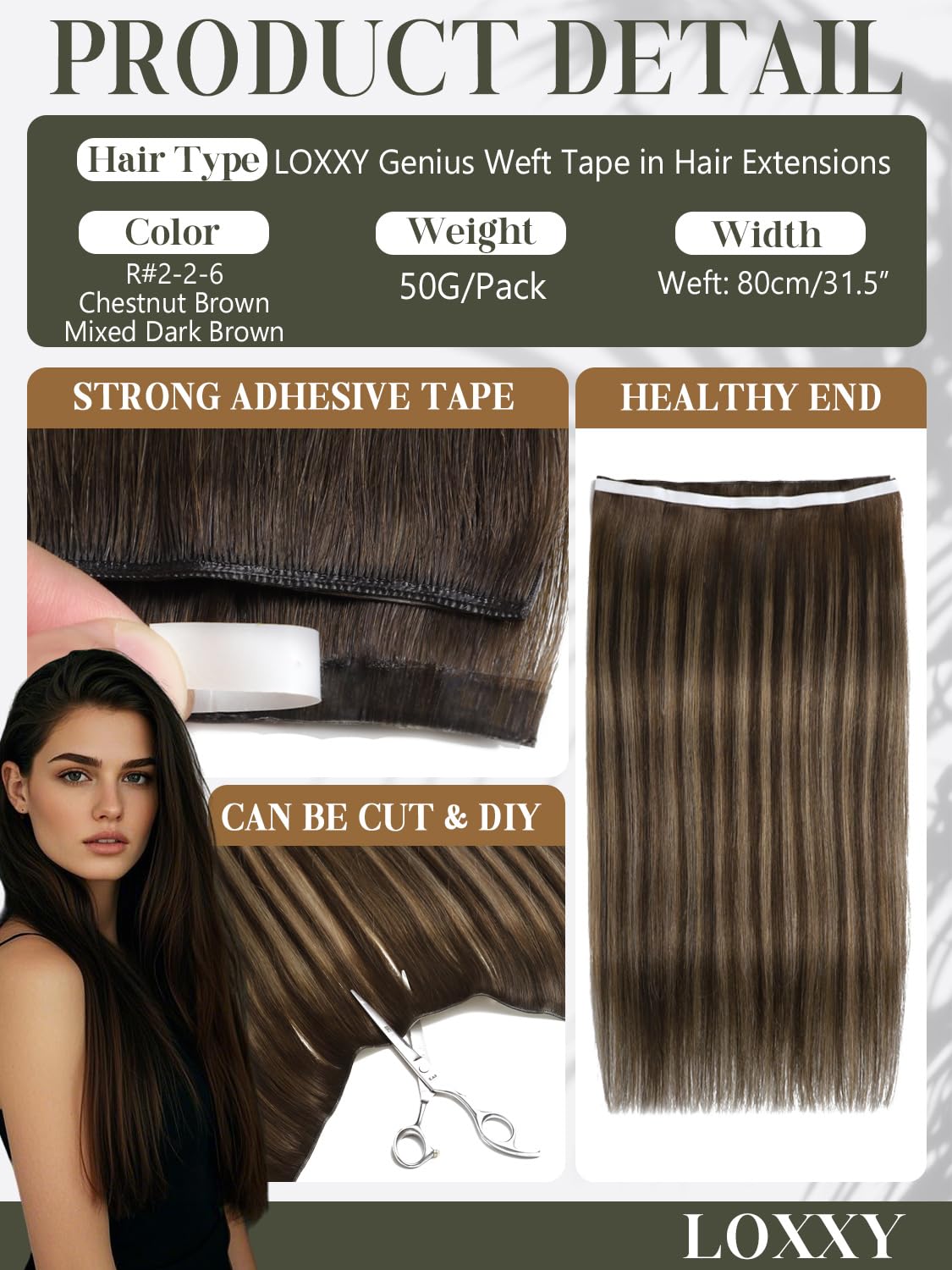 Amazon.com : Loxxy Long Weft Tape in Hair Extensions Human  display picture 2