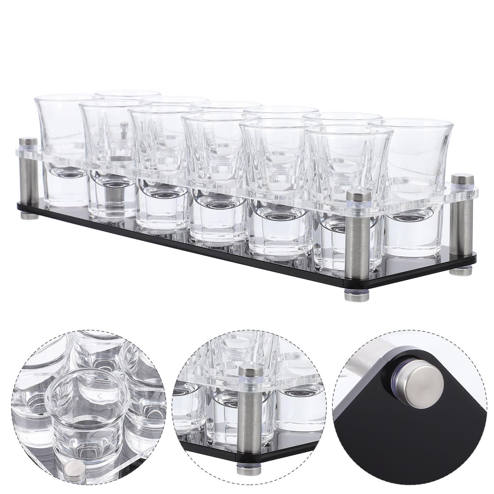 Gatuida Porte-verres à Spiritueux en Acrylique Double Rangée pour Cocktails