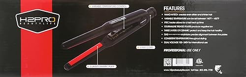 Miniatura 3 de H2Pro Vivace Professional - Plancha plana de cerámica de temperatura variable, 4/10 pulgadas, 2 libras