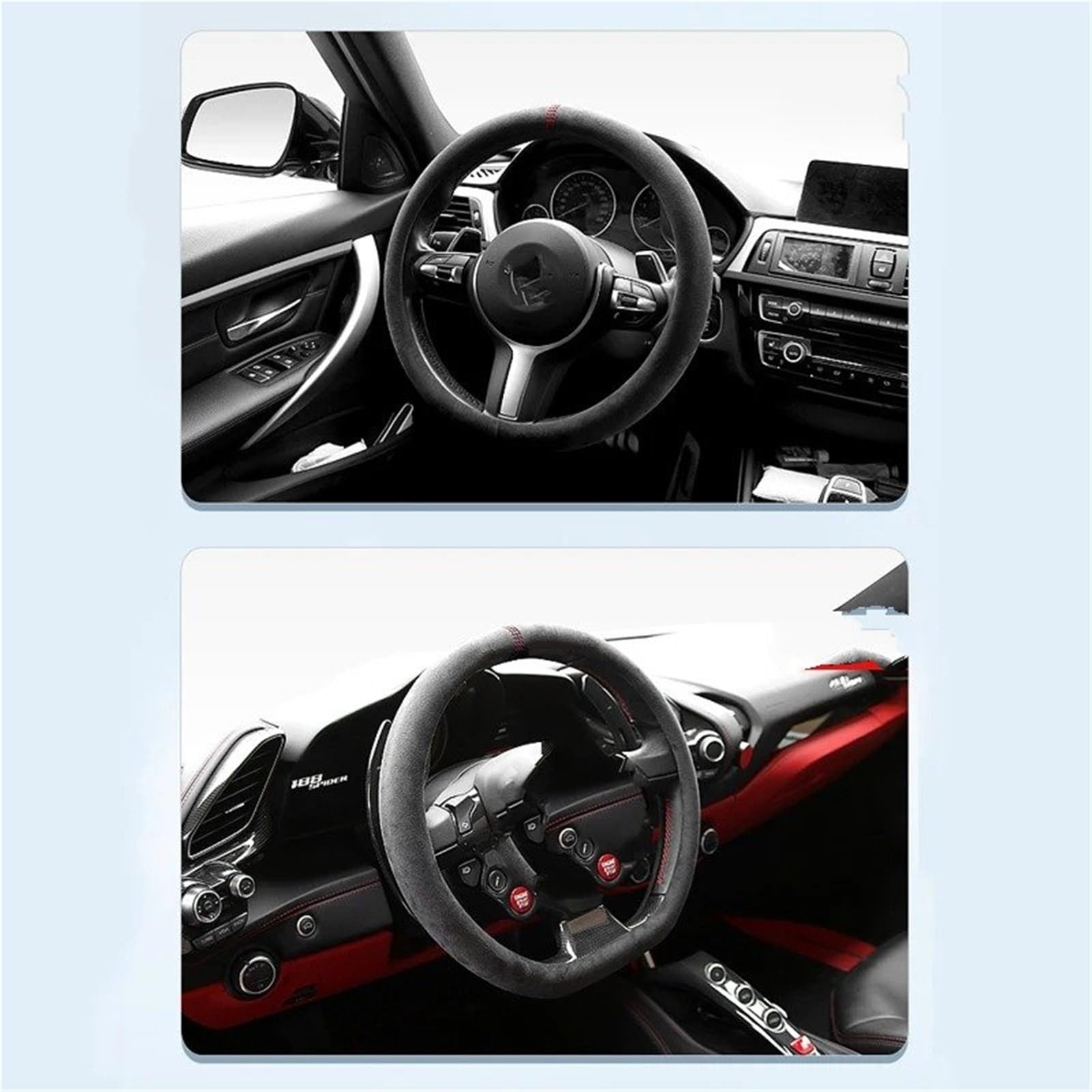 Funda Volante Protector Negro para Volante De Coche Cubierta para Volante Accesorios Adecuados para Interior De Coche Protector De Volante(Yellow O)