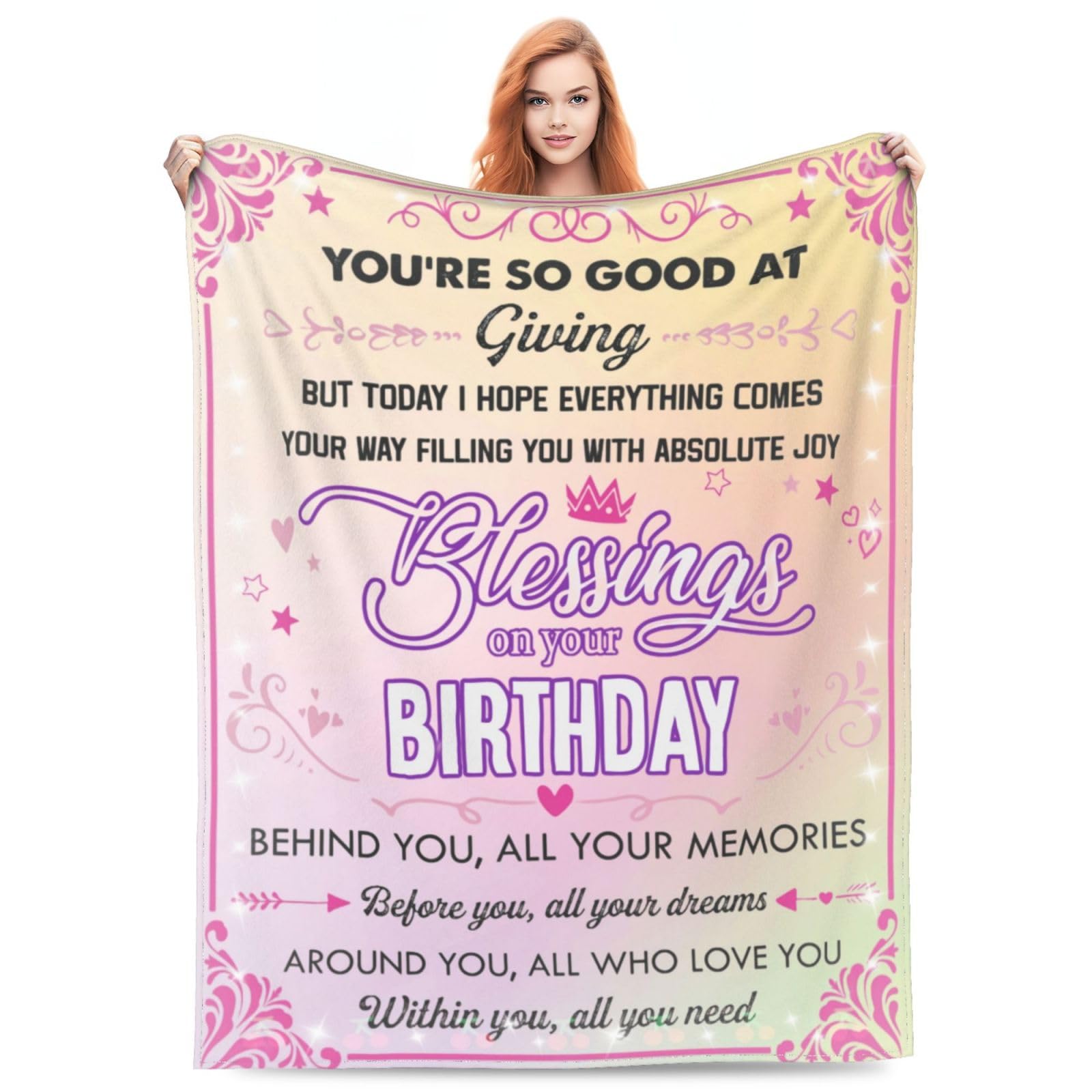 Wisegem Geburtstagsdecke Für Frauen – 152,4 X 127 Cm, Bedruckt, Weiches Fleece, Personalisierbares Geschenk
