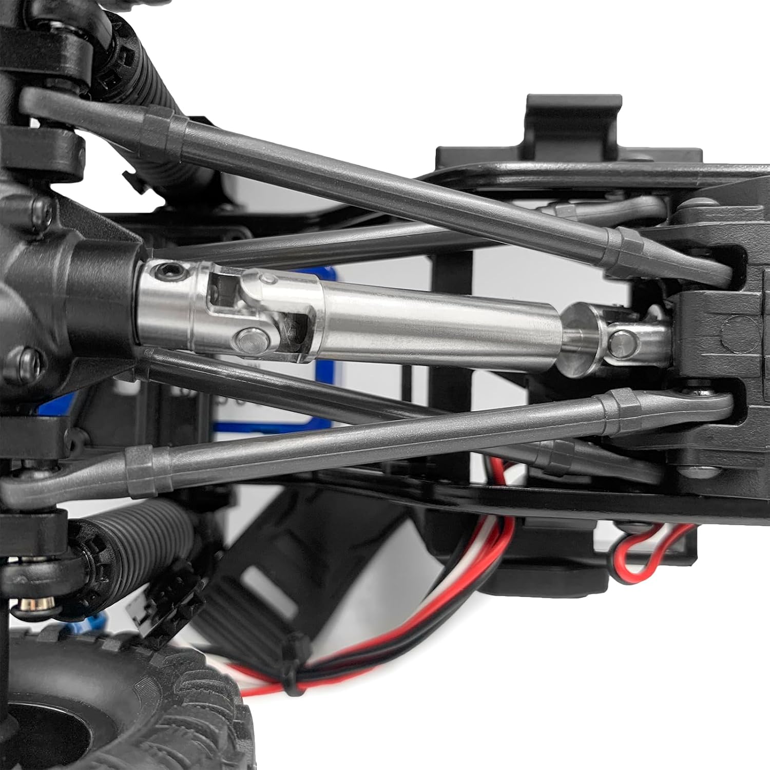 RC Metal Driveshafts Stainless Steel Drive Shafts Front and Rear Center Shaft for TRX4M Upgrades 1/18 Scale RC Crawler Car