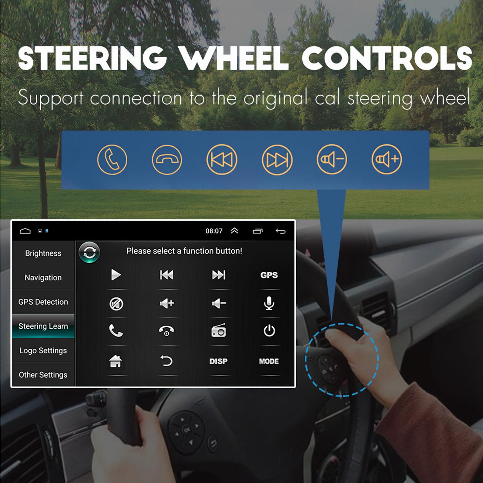Kit Autoradio Panda 7 Pollici per Autoradio Touch Screen 7 Pollici Wifi Navigazione Touch Screen con Carplay per Android 12 Sostitutivo per Panda Dal 2003 Al 2012