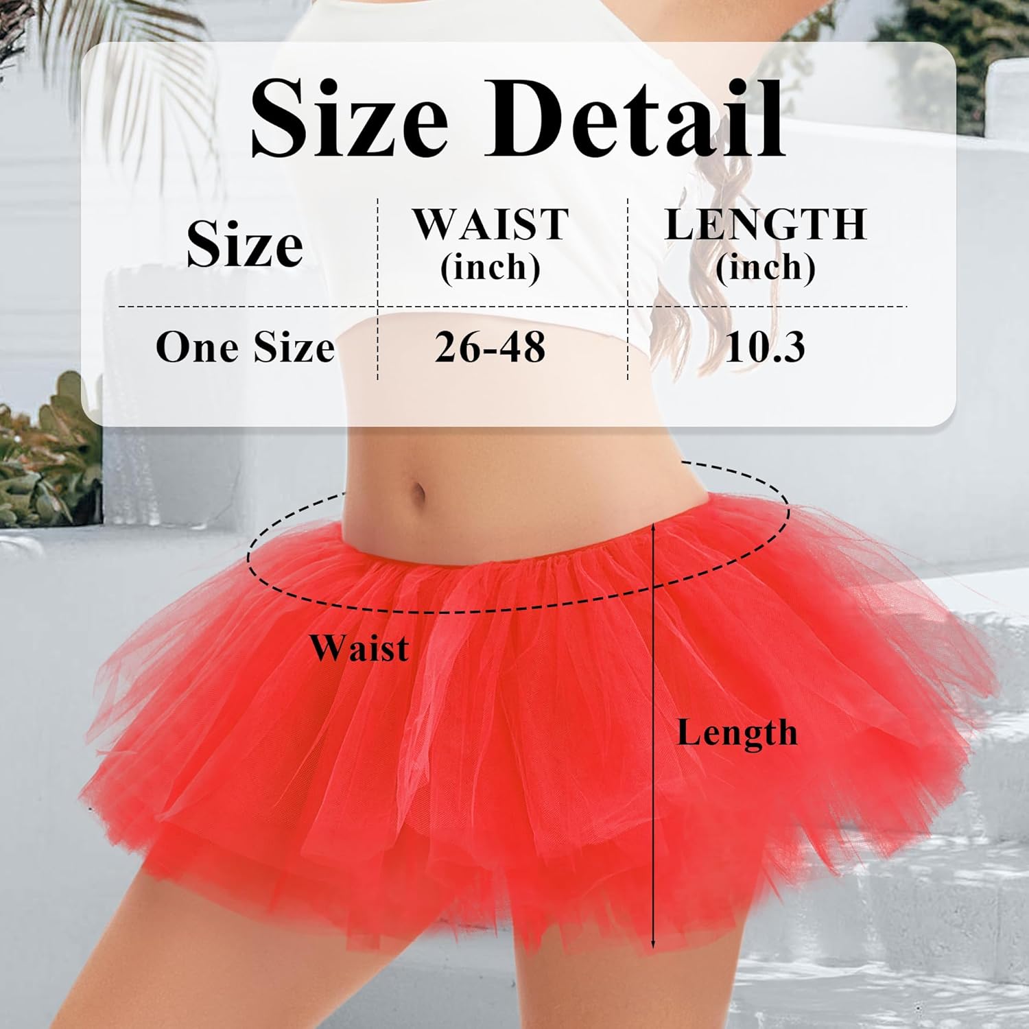 Tutu for Women Adults Tutu Skirts for Women 5 Layered Tulle Skirts Halloween 80s Tutus Costume - Image 5