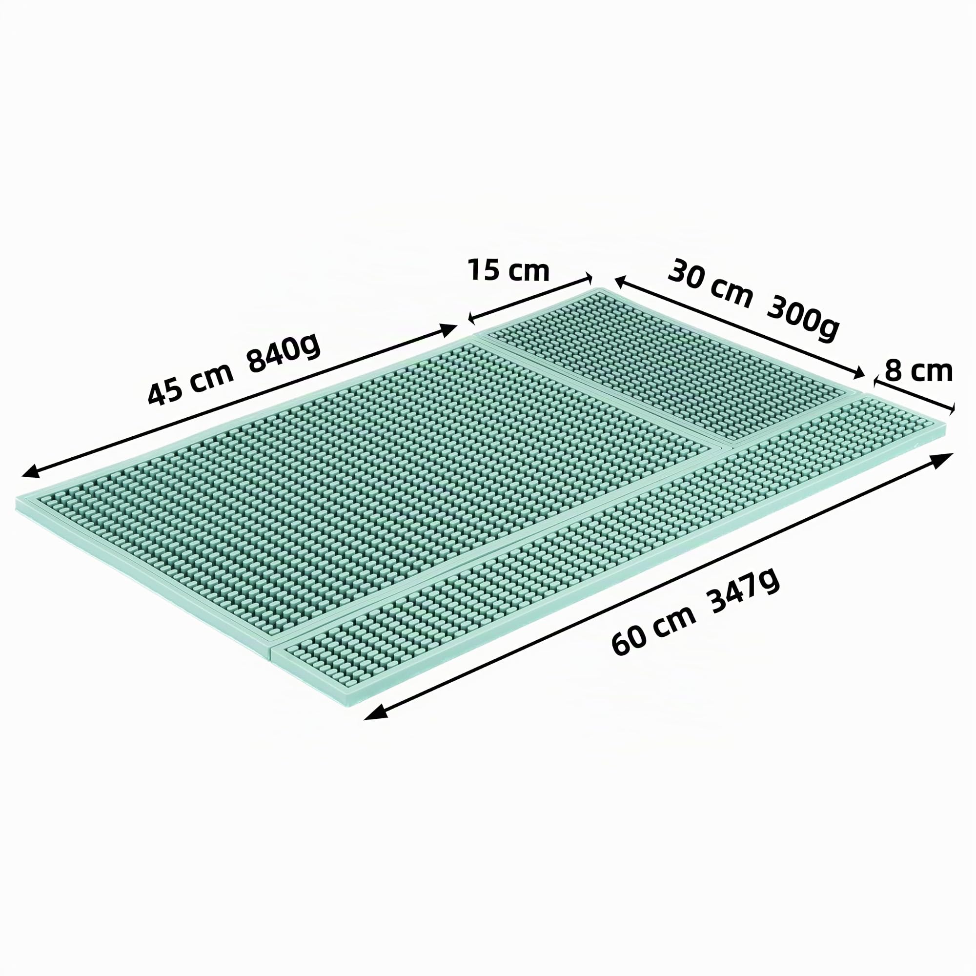 NEOUZA Tappetino da bar in silicone per piano di lavoro, resistente al calore e a prova di perdite, tappetino da barista moderno in stile minimalista per bar e caffetterie (60 x 38 cm/combinato/nero)