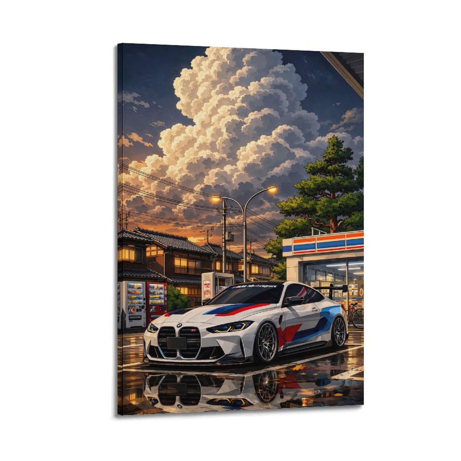 ESTE Racing Car M4（G82） sport Car Illustration Art Decorative Painting Canvas Modern Art Picture 08x12inch(20x30cm)