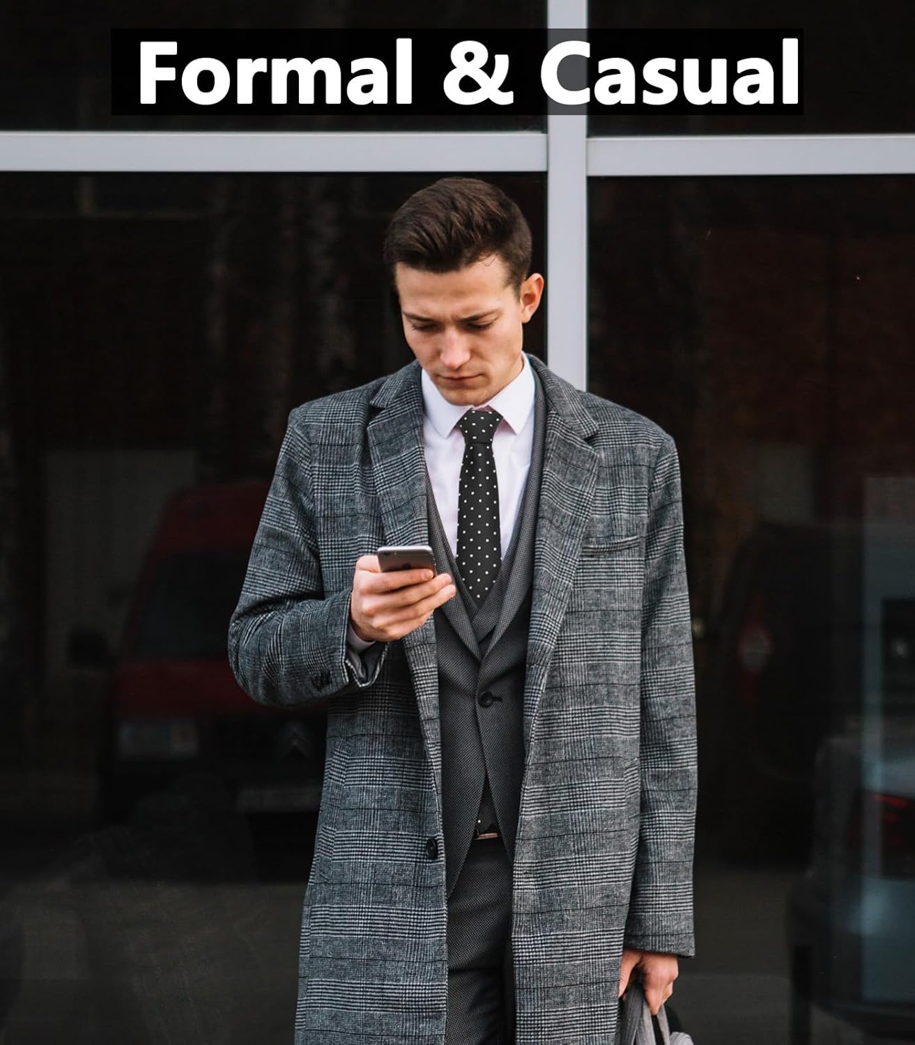 Mens Tie Polka Dot Ties for Men, Silk Mens Ties and Pocket Square Set Formal Neckties Wedding Business - Image 3