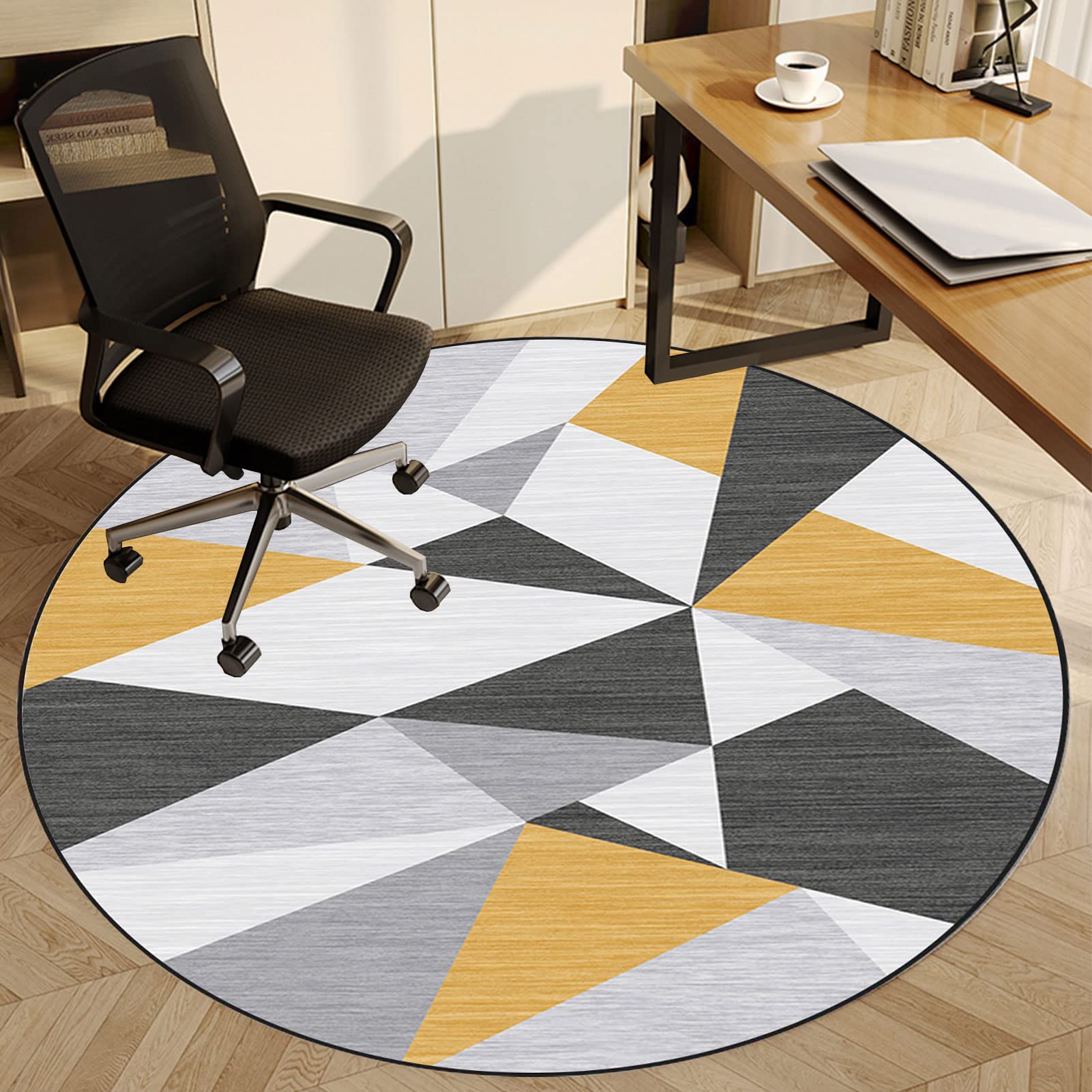 Runde Stuhlmatte 160 cm - Rutschfeste Bodenschutzmatte für Hartböden, Bürostuhl Unterlage, Gaming Teppich, Schreibtischstuhl Schutzmatte für Zuhause, Büro & Schlafzimmer