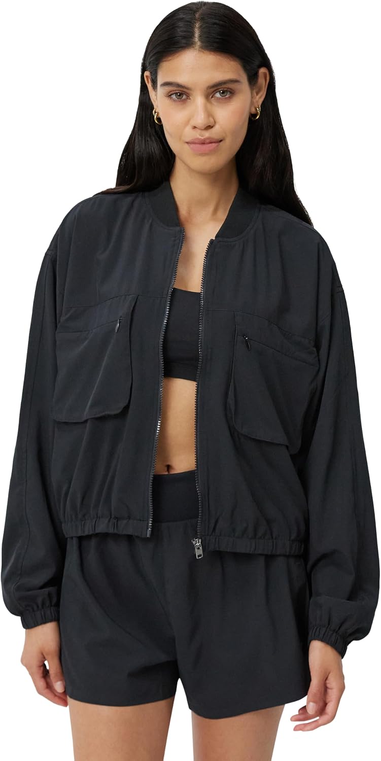 Amazon Essentials Women's Active Peformance Stretch Woven Relaxed Fit Workout Windbreaker Jacket