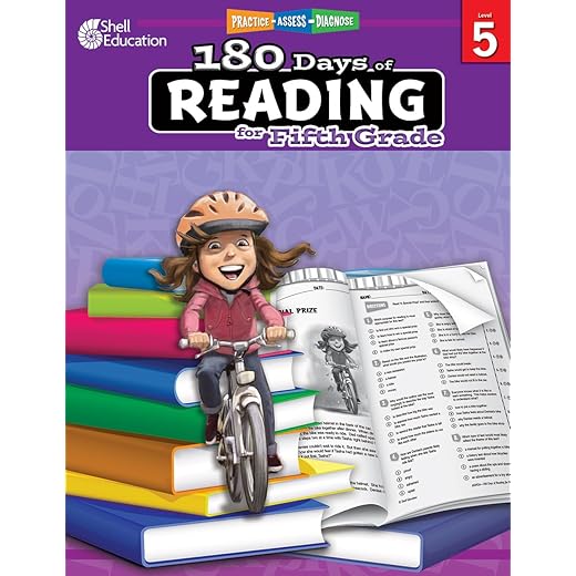180 Days of Reading: Grade 5 - Daily Reading Workbook for Classroom and Home, Reading Comprehension and Phonics Practice, School Level Activities Created by Teachers to Master Challenging Concepts