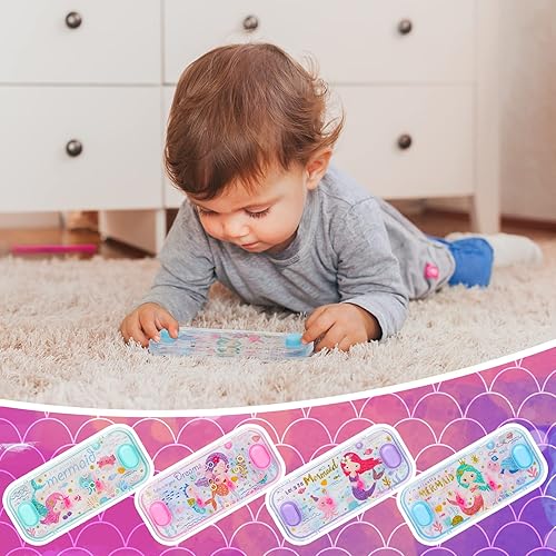 Miniatura 7 de SevenQ Juegos de Agua Portátiles, Paquete de 4 Juegos de Lanzar Anillos al Agua con Tema de Sirena, Juguete Acuático, Juego de Anillos de Agua para