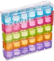 Kikkerland Reusable Ice Cubes, Set of 30 Multicolor - Food-Safe Chill Stones for Drinks Without Dilution