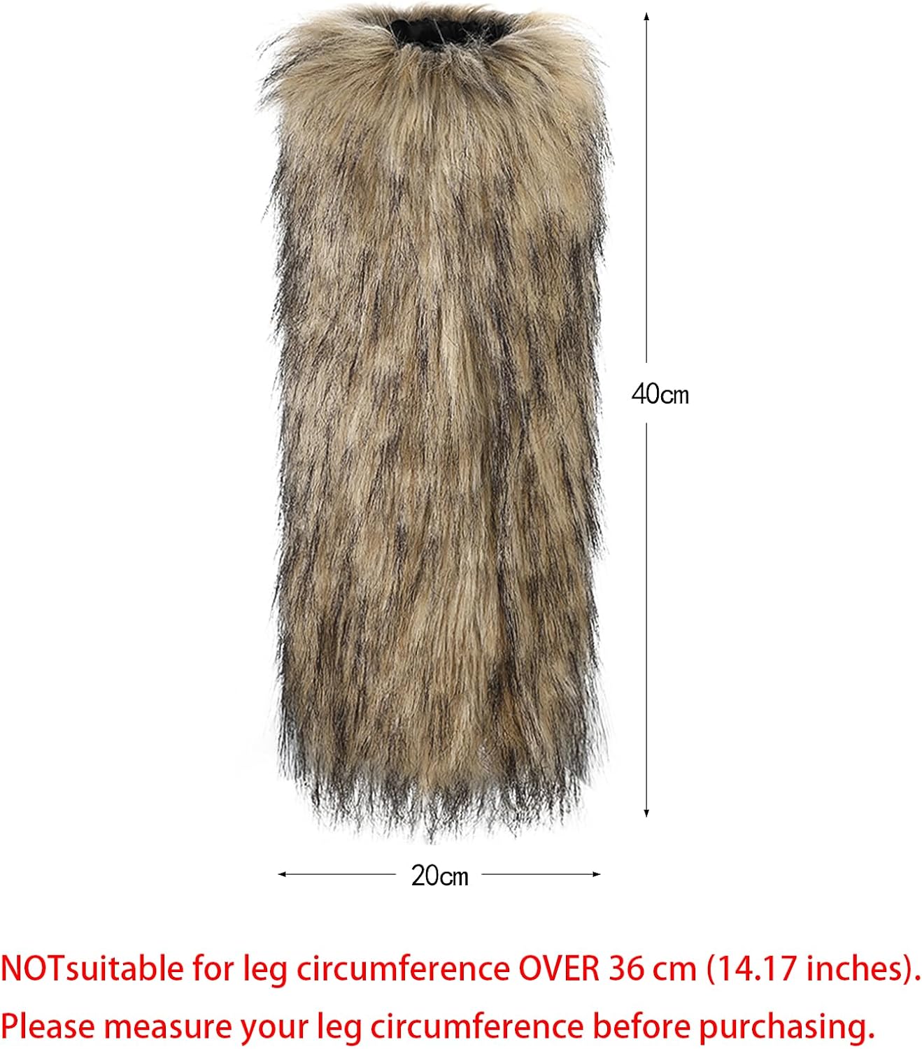 SIQITECHNO Women Girl Long Faux Fur Leg Warmers with Strap Furry Boot Cuffs Covers Cosplay Accessory for Christmas