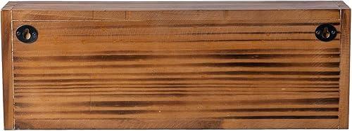 Miniatura 6 de FARM IN Almacenamiento de cinta de casete, estilo granja, estante de casete para montaje en mesa o pared, madera maciza rústica quemada y malla de