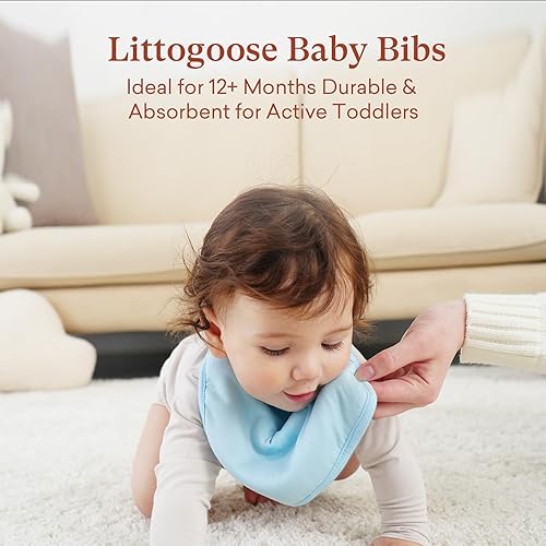 Miniatura 8 de Paquete de 10 baberos para bebés de color sólido, baberos suaves y absorbentes con broches ajustables para bebés y niños pequeños Multi Girl,Multi