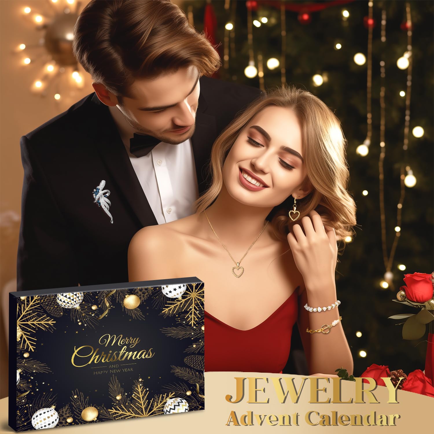 iZoeL Adviento Calendario 2025 Joyería Mujeres Adolescentes Chicas 2025 Calendario Navidad 24 Gran Bisutería Calendario Adviento Collar Pulsera Pendientes Broche