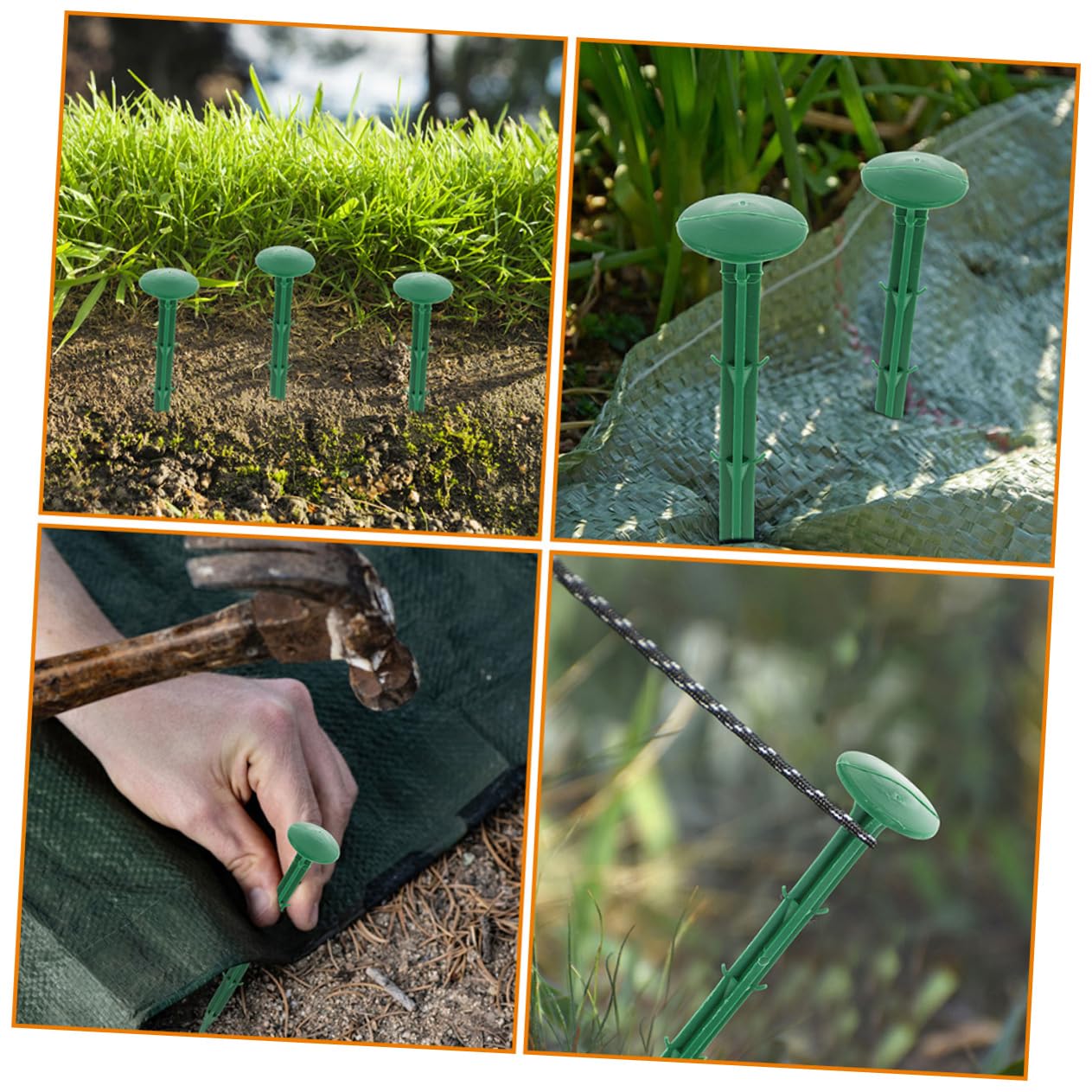 Picchetti di Plastica per Esterni 20 Cm, Set da 150 Pezzi, Chiodi da Terra per Giardinaggio e Coperture per Piante, Resistenti e Flessibili per Fissaggio Teli Anti-Erba e Reti da Giardino