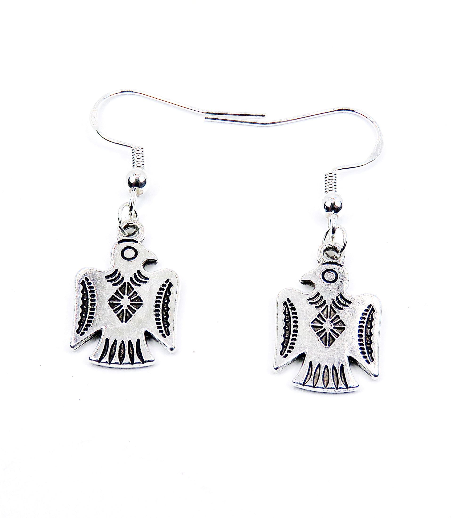 Native American Eagle Earrings, on Sterling Silver Hooks, 2 cm Drop, Gift for Her, Bird Lover Gift