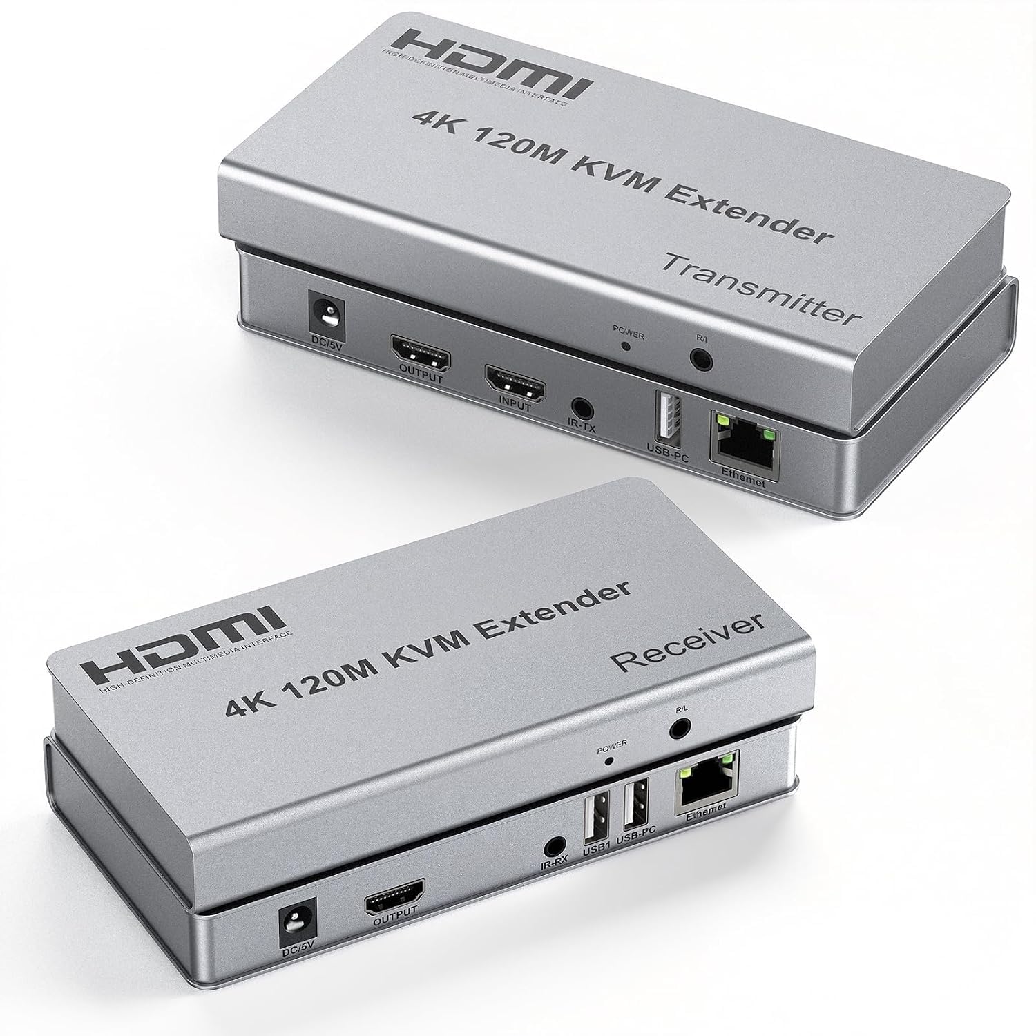 ETZIN KVM EXTENDER 4K 120M RECEIVER,4K HDMI KVM Extender By RJ45 Ethernet Cat5e Cat6 Cable Converter TX RX Support USB Mouse Keyboard Extension Touch Screen EPL-435H-image-7