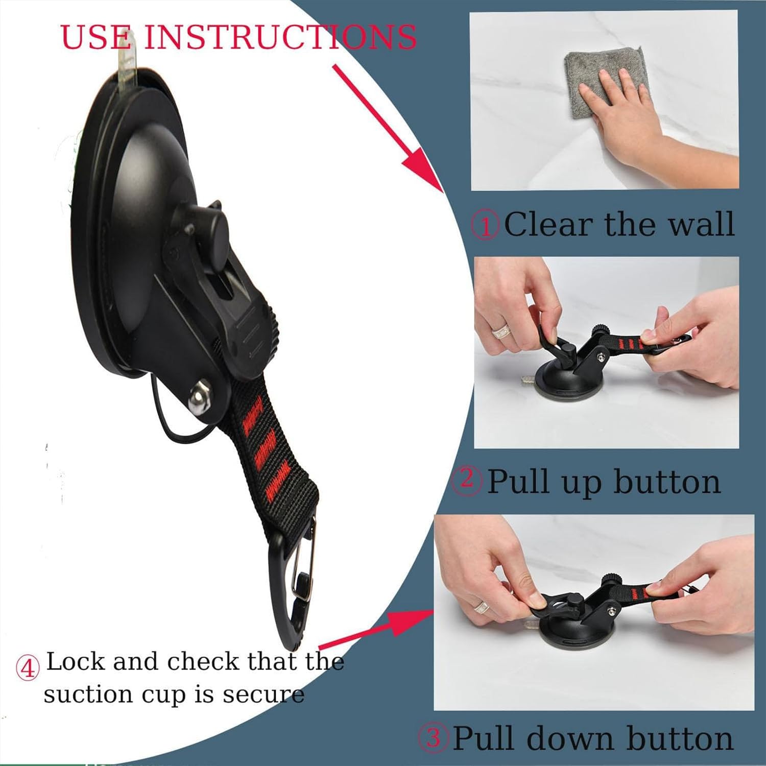 4PCS Suction Cups Heavy Duty with Hooks,Outdoor Strong Suction Cup Wall Anchor for Camping Tarp Accessory,Car Side Awning,RV Boat Window Glass Camping Trap