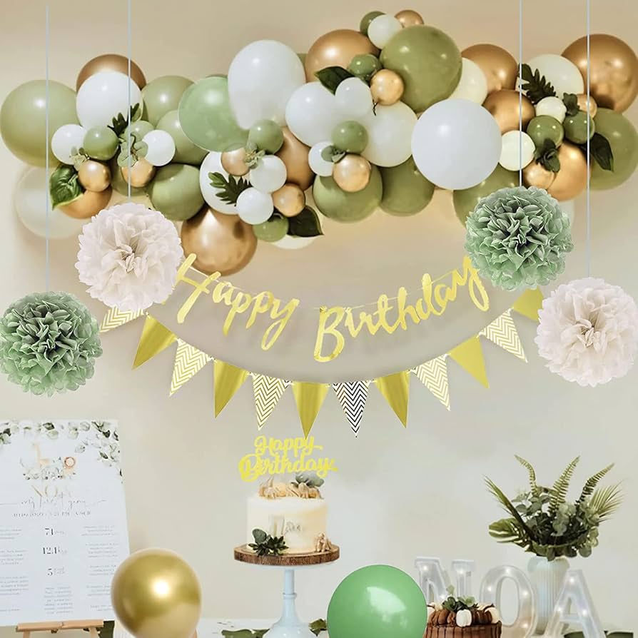 Amazon | Funk Doggie 誕生日飾り付け 緑 風船セット HAPPY