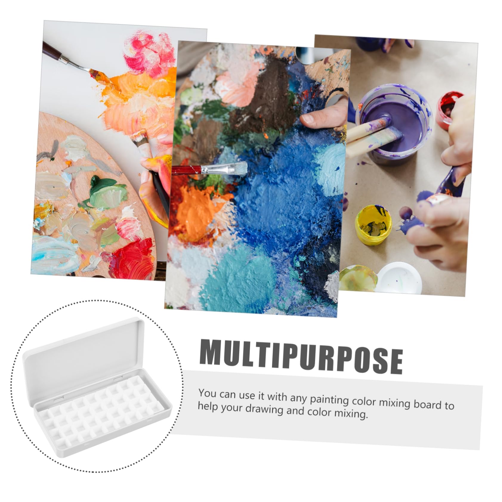 VILLCASE Lot De 3 Boîtes De Mélange De Peinture Artistique en Fer Et Plastique Portables pour Aquarelle Et Pigments pour Débutants