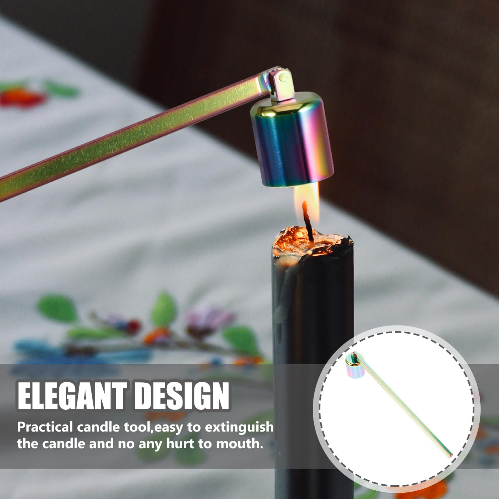 MUELODSIC Candle Wick Snuffer Handle Extinguisher Tool for Safe for Scented and Pillar Candles Convenient Home Accessory