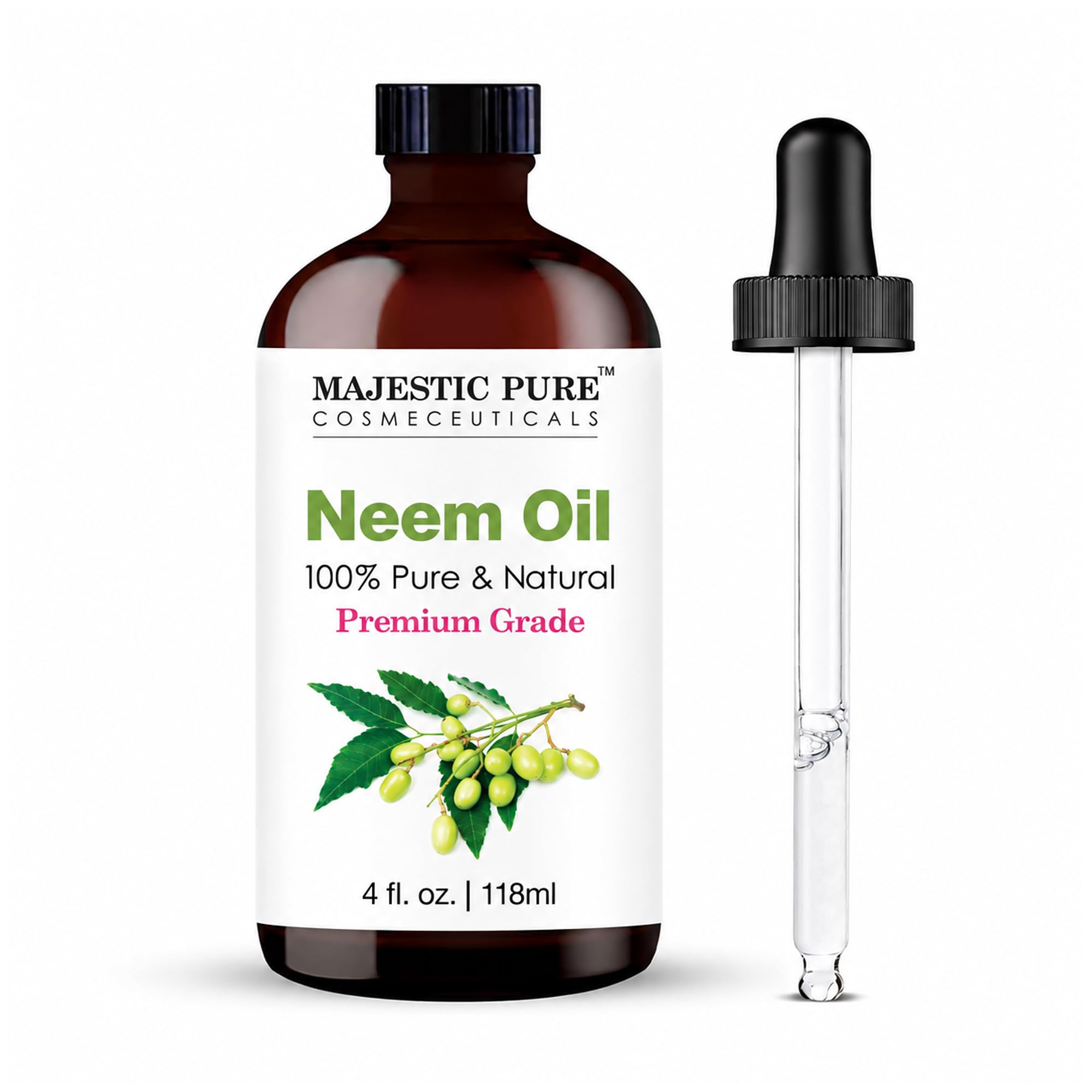 Majestic Pure Neem Essential Oil for Diffuser - 4 Fl Oz