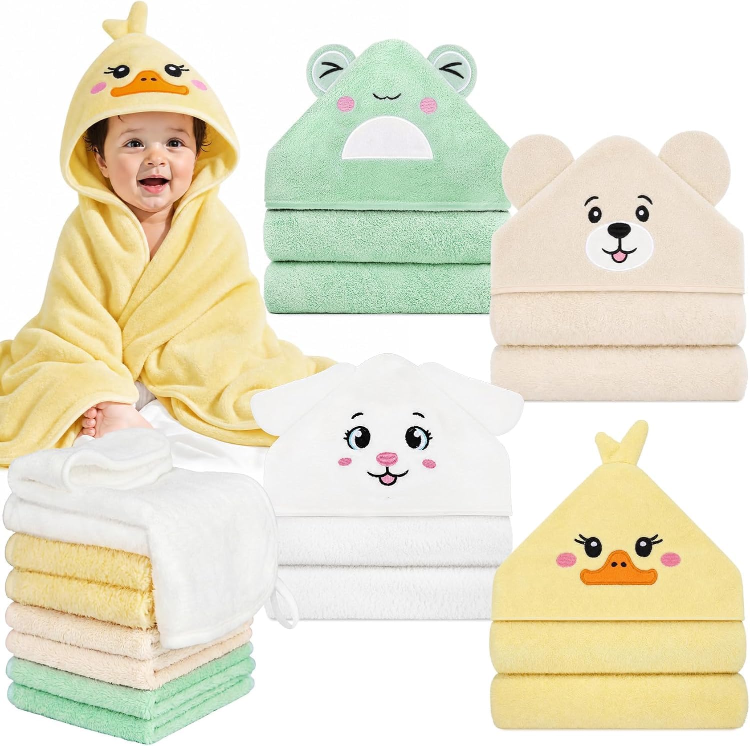 White, Beige, Green, Yellow - 12pcs