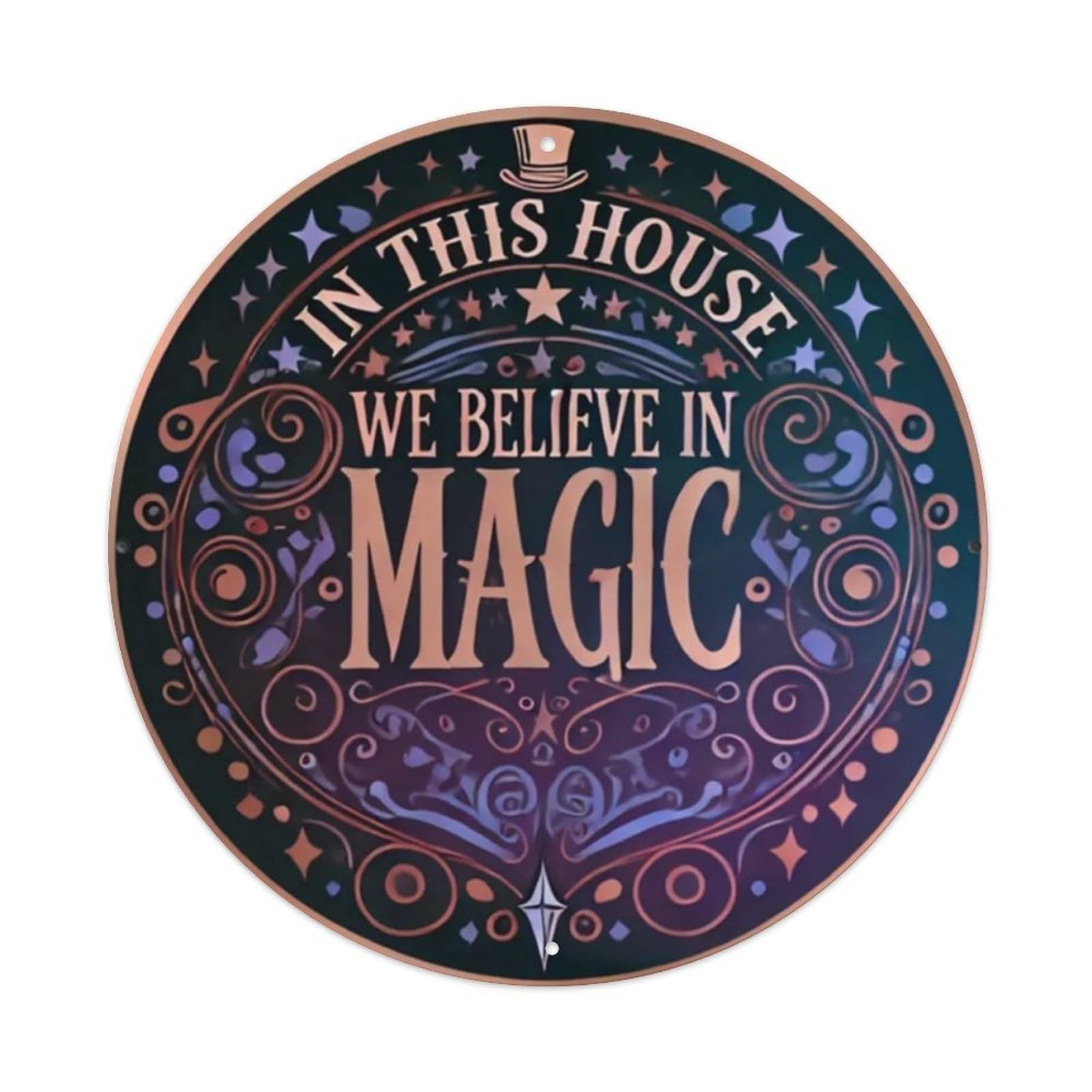 Igtefte Vintage In This Home, We Believe In Magic Tin Sign Style Home Bar Garden Wall Plaque Decor Metal Poster 8X8 Inch