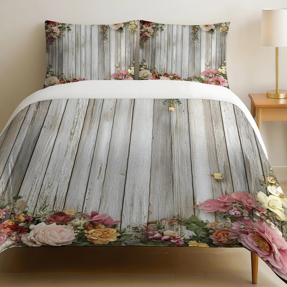 Housse de couette 220x240 anti-plis en microfibre gris clair pour lit double